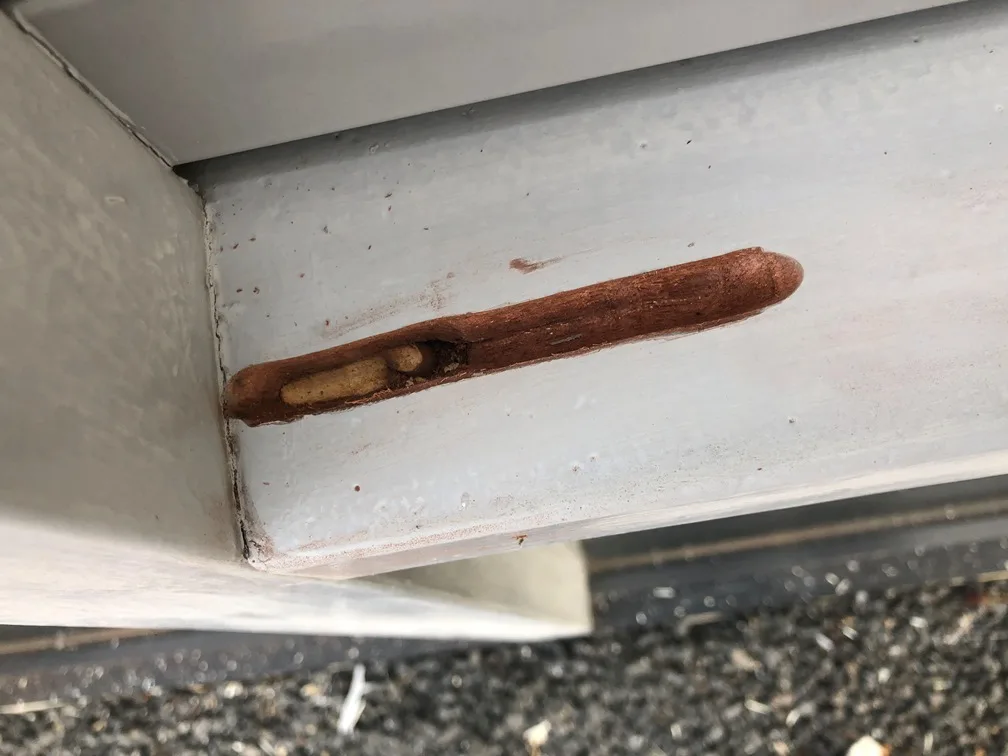 Tijdens maken kozijn al reeds een reparatie uitgevoerd ???